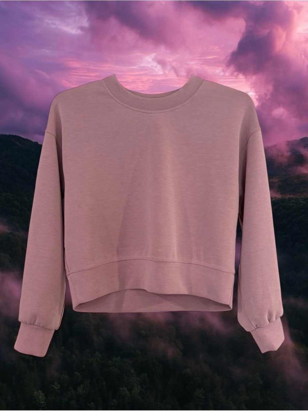 Lululemon Softstreme Perfectly Oversized Cropped Crew Sweatshirt Pink Size 2 Top
